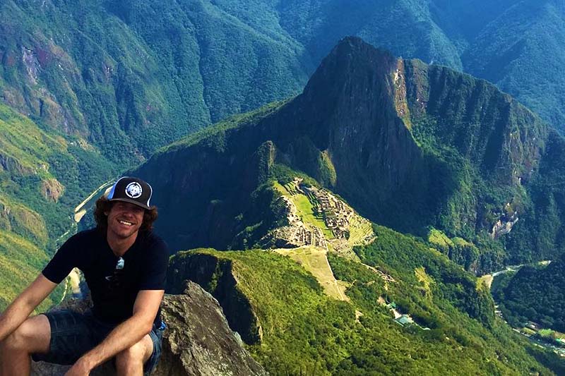 Panoramic summit view from Machu Picchu Mountain Peru